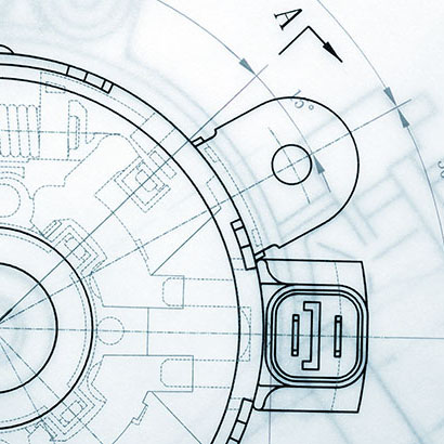 CAD Blueprint drawgin or ular component with dimensions