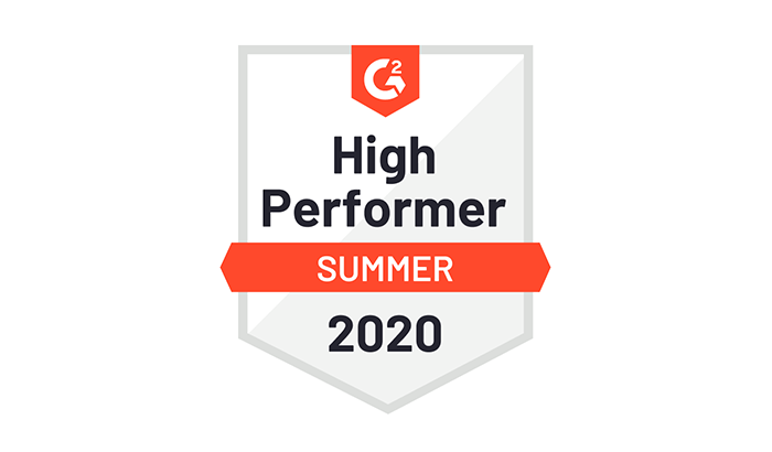 G2 high performer 2020 badge