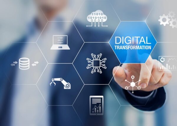 digital transformation hand pointing