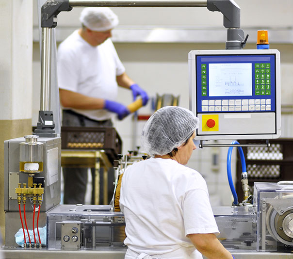 food industry - biscuit production in a factory on a conveyor belt
