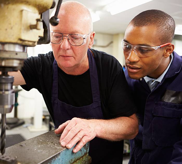 Two manufacturing people consider REST API