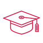 genius academy graduation hat icon