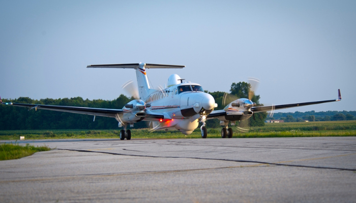 Airplane on track